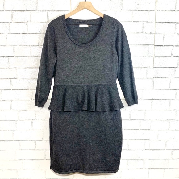 peplum sweater dress